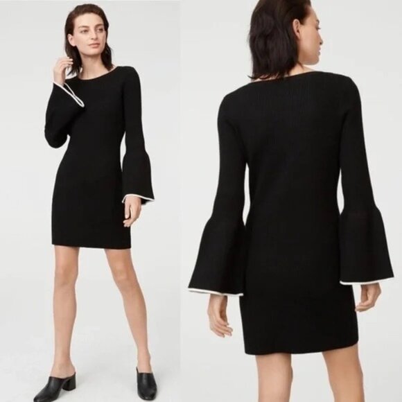 Club Monaco Bell Sleeve Wool Blend Knit Dress Size S - Picture 1 of 9